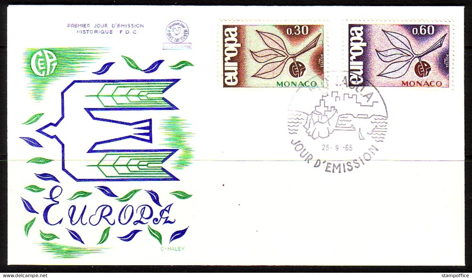 MONACO MI-NR. 810-811 FDC EUROPA CEPT 1965 ZWEIG - FDC