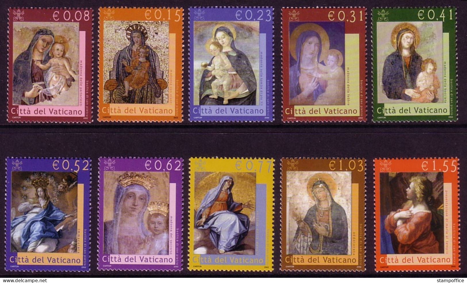 VATIKAN MI-NR. 1394-1403 POSTFRISCH(MINT) MARIENDARSTELLUNGEN IM PETERSDOM 2002 - Unused Stamps