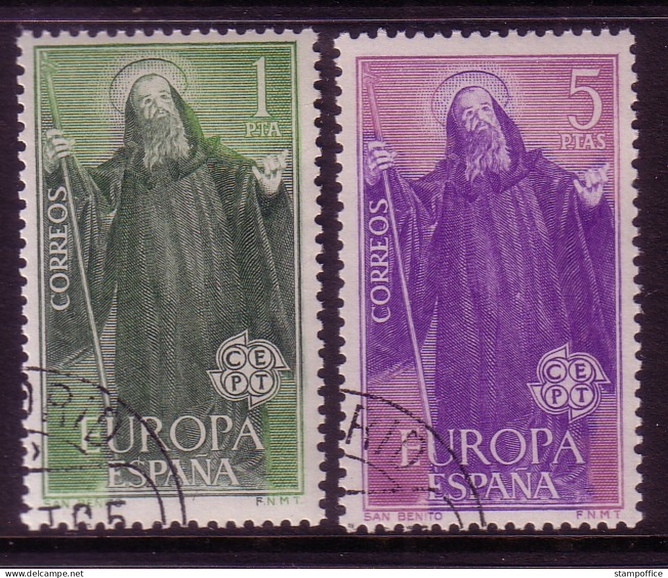 SPANIEN MI-NR. 1565-1566 GESTEMPELT(USED) EUROPA 1965 HL. BENEDIKT - 1965