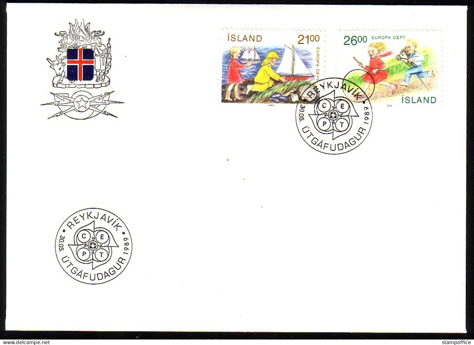 ISLAND MI-NR. 701-702 FDC EUROPA 1989 KINDERSPIELE - 1989