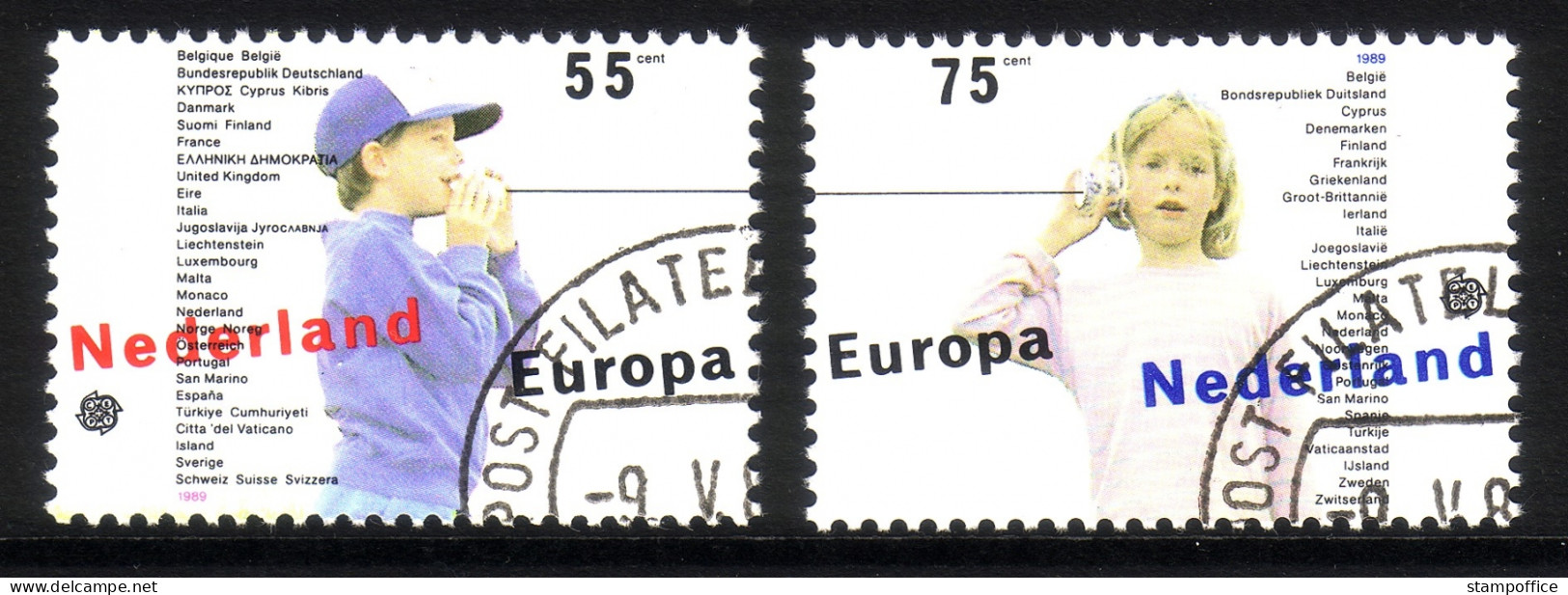 NIEDERLANDE MI-NR. 1364-1365 O EUROPA 1989 - KINDERSPIELE - 1989