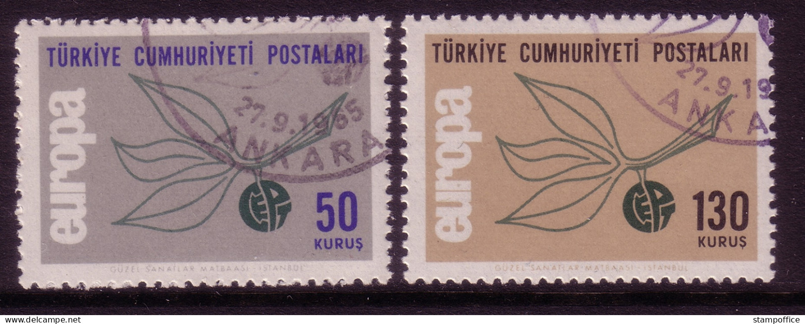 TÜRKEI MI-NR. 1961-1962 GESTEMPELT(USED) CEPT 1965 ZWEIG - 1965