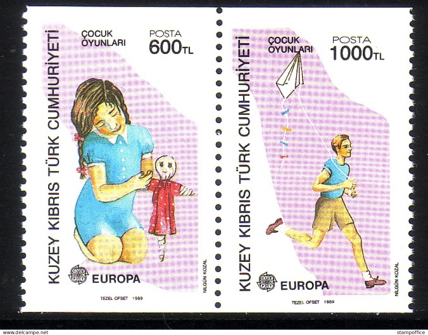 TÜRKISCH ZYPERN MI-NR. 249-250 C POSTFRISCH(MINT) EUROPA 1989 - KINDERSPIELE - 1989