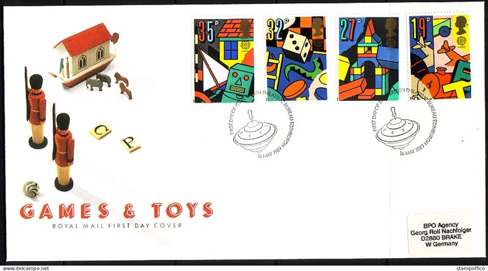 GROSSBRITANNIEN MI-NR. 1202-1205 FDC EUROPA 1989 KINDERSPIELE - 1989