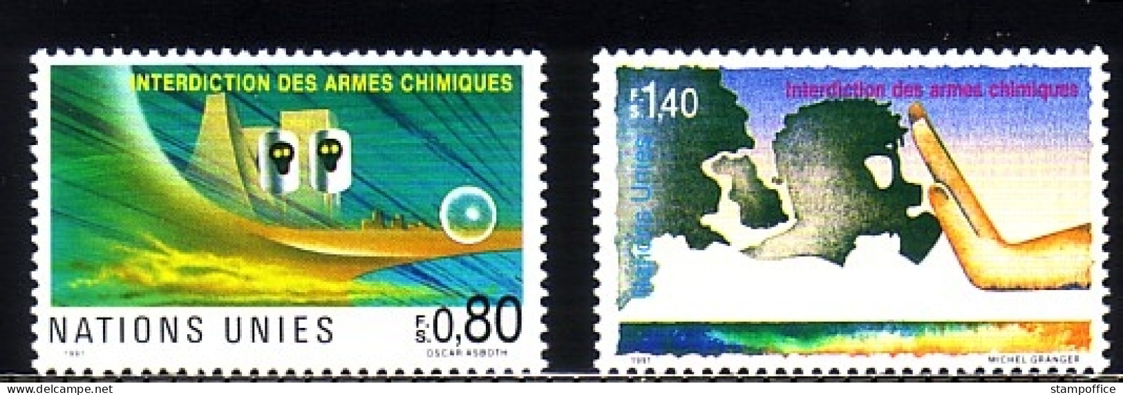 UNO GENF MI-NR. 204-205 POSTFRISCH(MINT) VERBOT VON CHEMISCHEN WAFFEN 1991 - Neufs