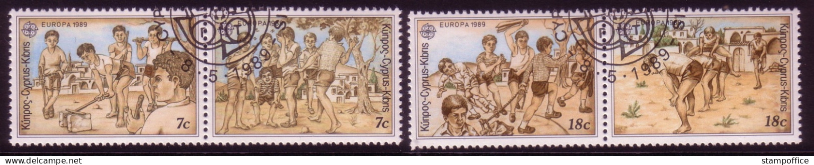 ZYPERN MI-NR. 715-718 GESTEMPELT(USED) EUROPA 1989 KINDERSPIELE - 1989