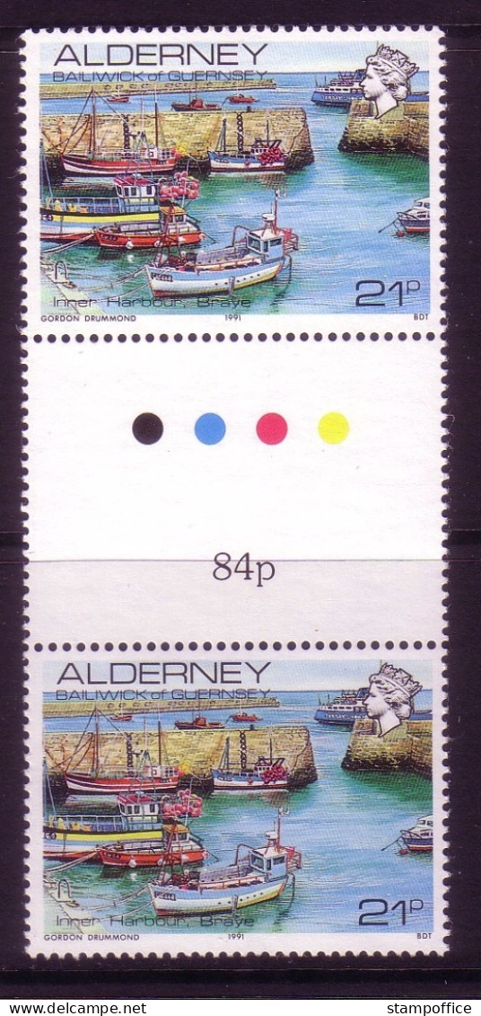 ALDERNEY MI-NR. 48 POSTFRISCH(MINT) ZWISCHENSTEGPAAR INNERE HAFEN SCHIFFE 1991 - Alderney