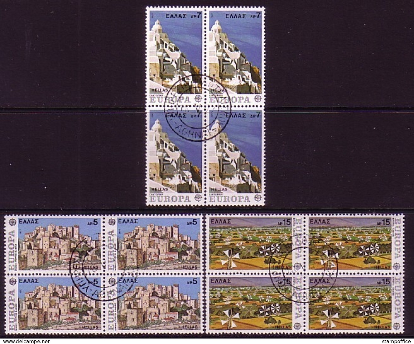 GRIECHENLAND MI-NR. 1263-1265 O 4er BLOCK EUROPA 1977 - LANDSCHAFTEN - 1977