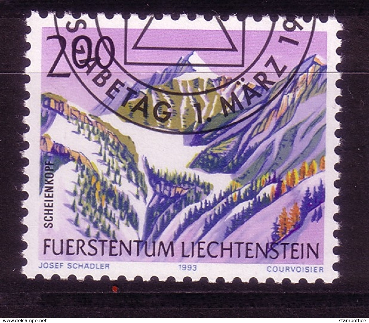 LIECHTENSTEIN MI-NR. 1059 GESTEMPELT(USED) BERGE MOUNTAIN 1993 - Gebruikt