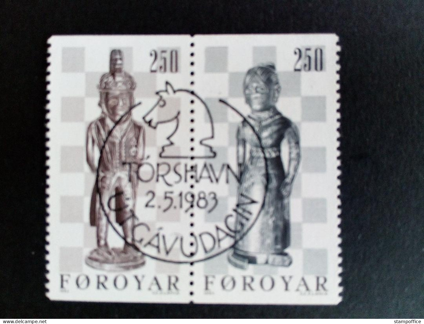 FÄRÖER MI-NR. 82-83 GESTEMPELT(USED) SCHACH SCHACHFIGUREN Mit Stempelmotiv SCHACH 1983 - Färöer Inseln