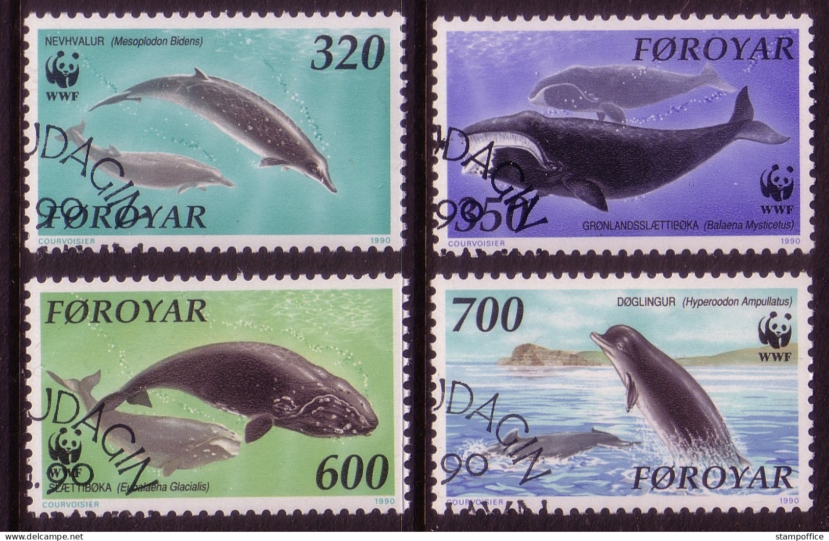 FÄRÖER MI-NR. 203-206 GESTEMPELT(USED) FISCHE WALE 1990 - Färöer Inseln