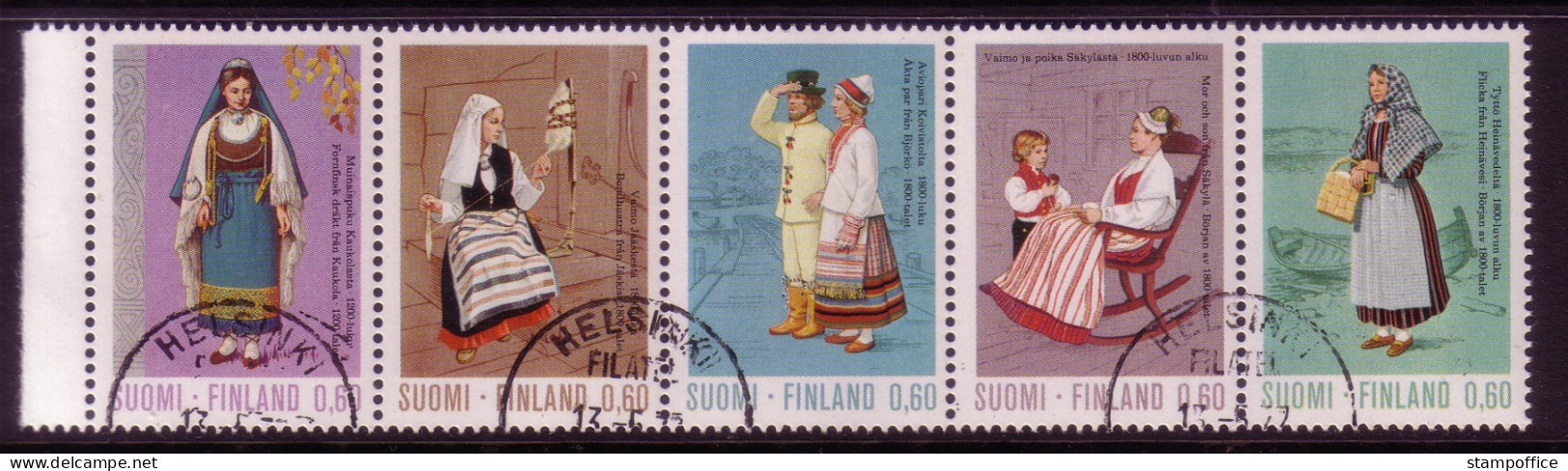 FINNLAND MI-NR. 733-737 GESTEMPELT(USED) 5er Streifen TRACHTEN 1973 - Used Stamps