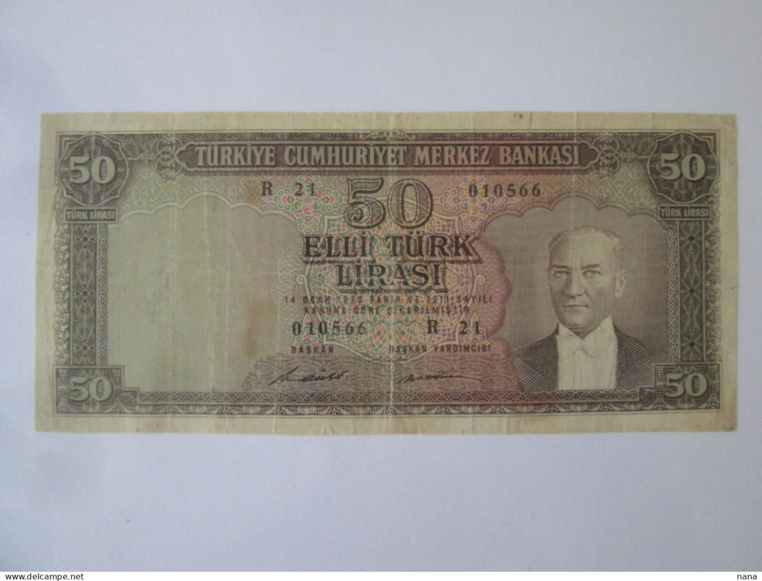 Rare! Turkey 50 Lirasi 1970(1971),see Pictures - Turchia