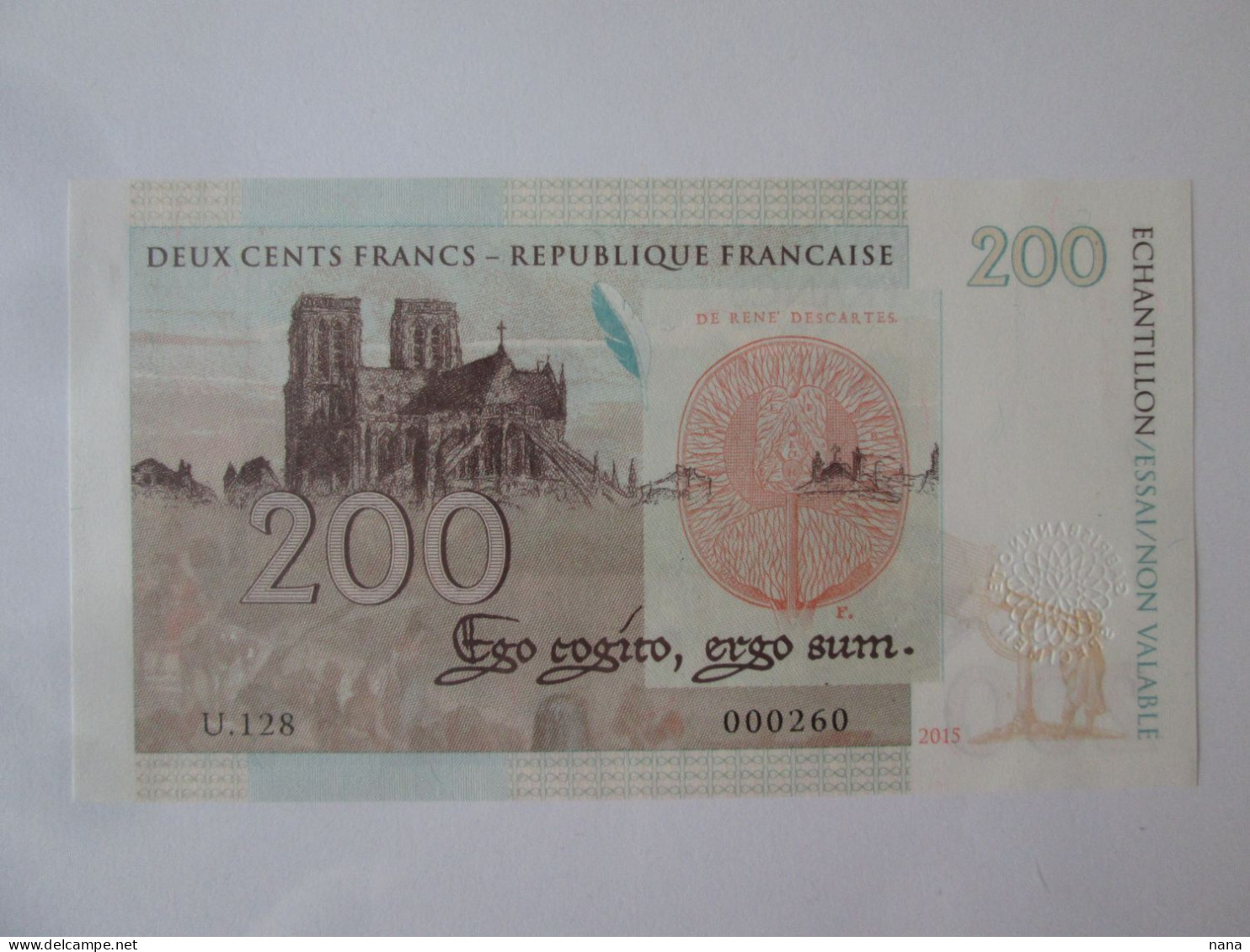 France 200 Francs 2015 UNC Gabris Emission Privee Limite Specimen Essay/private Issue Test Specimen Limited Edition - Ficción & Especímenes