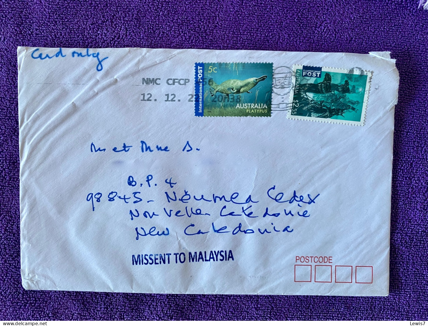 Lettre Avec Timbres Oblitérés - From Australia To N-Calédonie - Covers & Documents