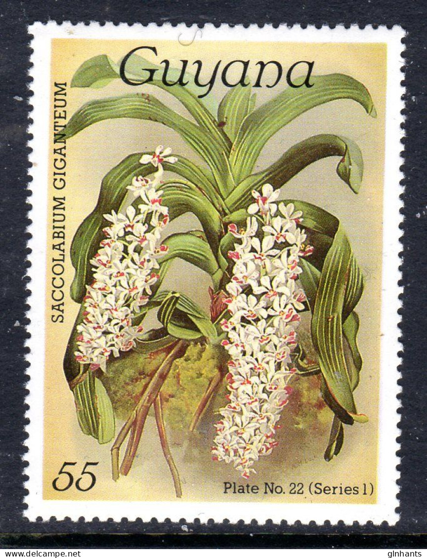 GUYANA - 1985 REICHENBACHIA ORCHIDS PLATE 22 SERIES 1 WMK W106 FINE MNH ** SG 1764 - Guyane (1966-...)