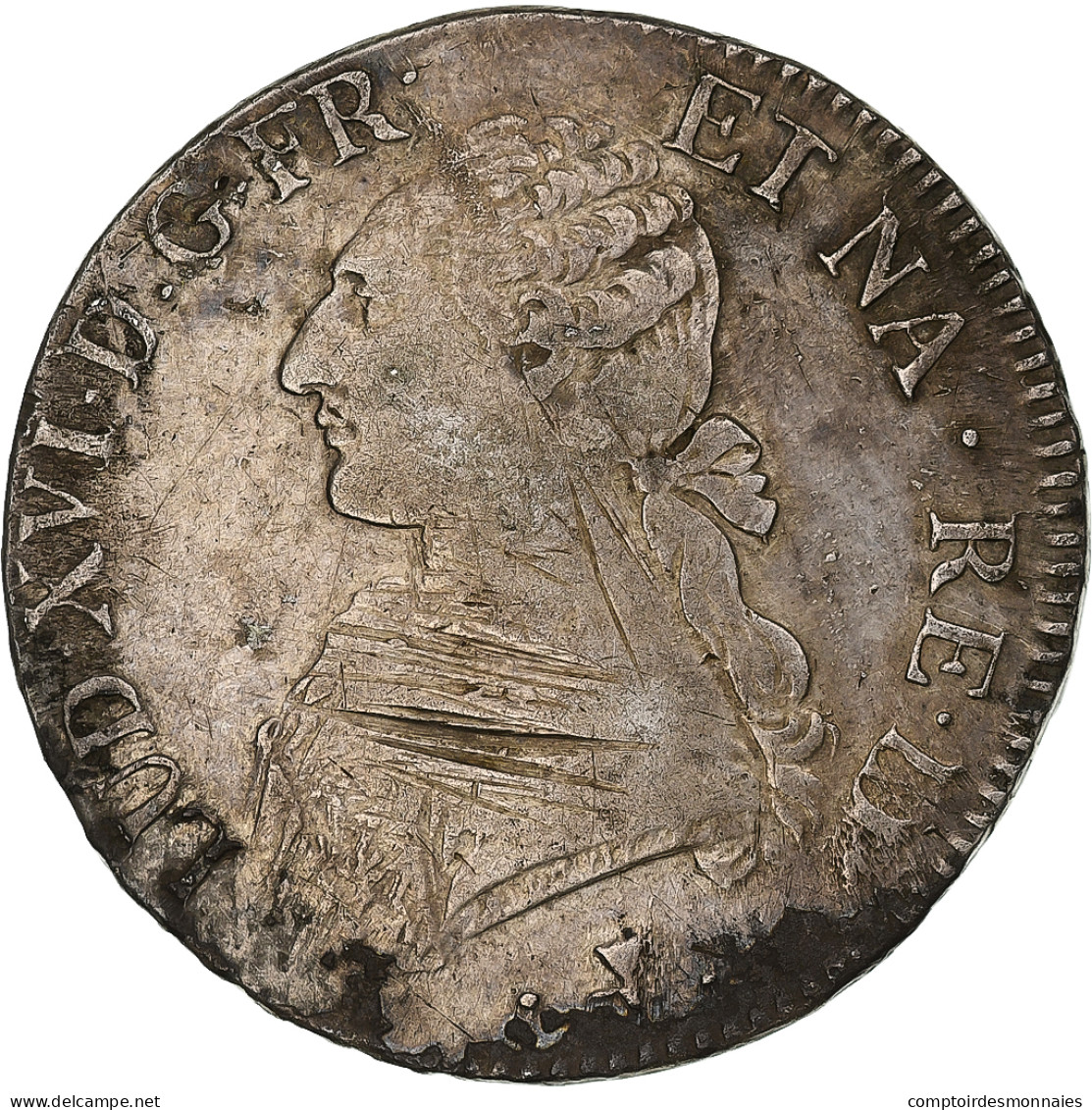 France, Louis XVI, Écu De Béarn Aux Branches D'olivier, 1775, Pau, Argent - 1774-1791 Luigi XVI