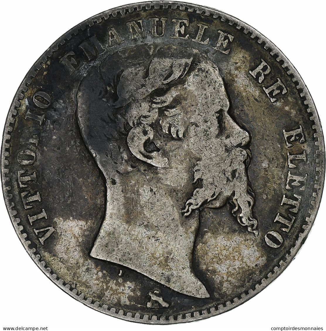 Italie, Vittorio Emanuele II, 2 Lire, 1860, Florence, Argent, TB+, KM:12 - Toscane