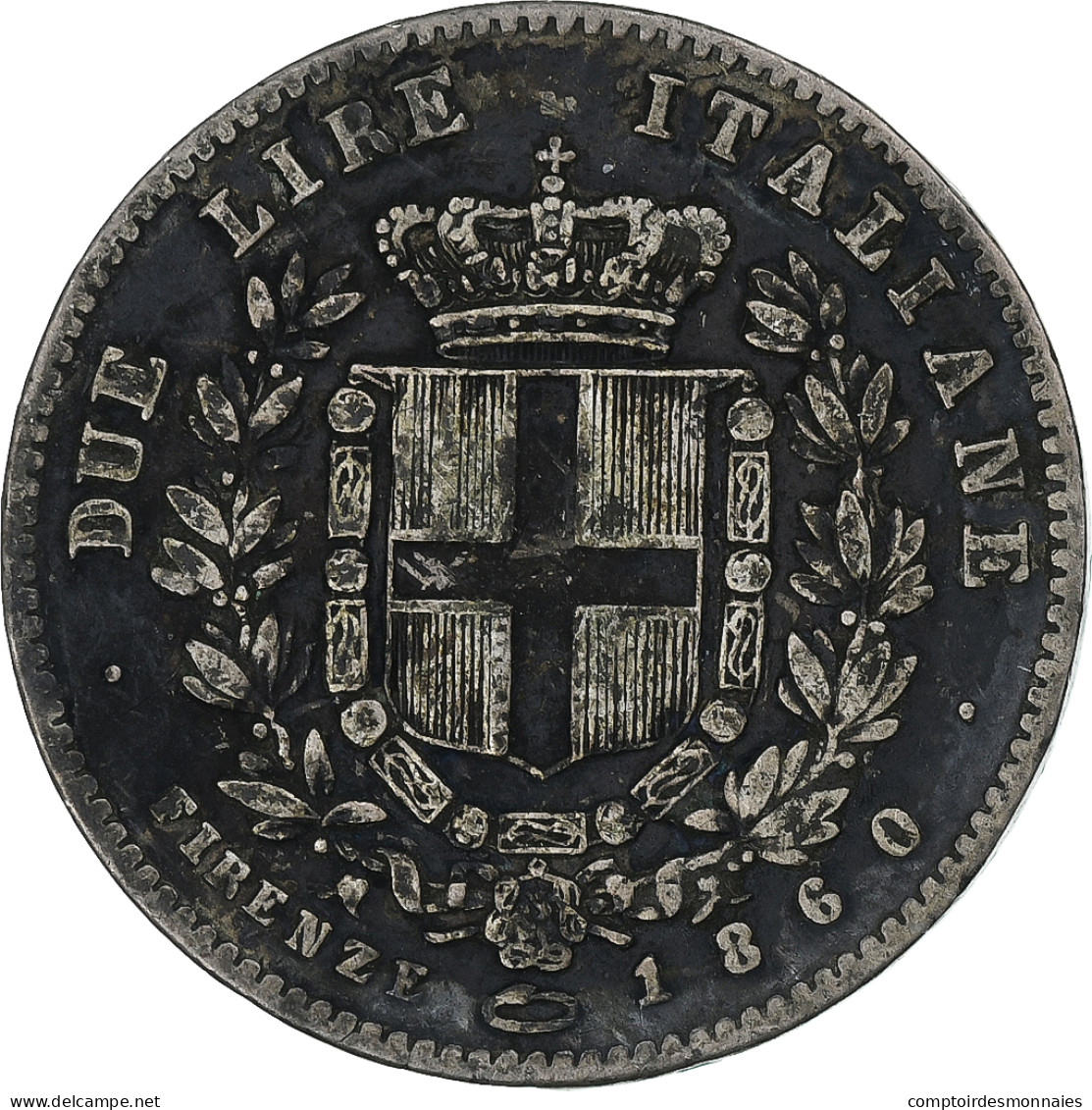 Italie, Vittorio Emanuele II, 2 Lire, 1860, Florence, Argent, TB+, KM:12 - Toscane