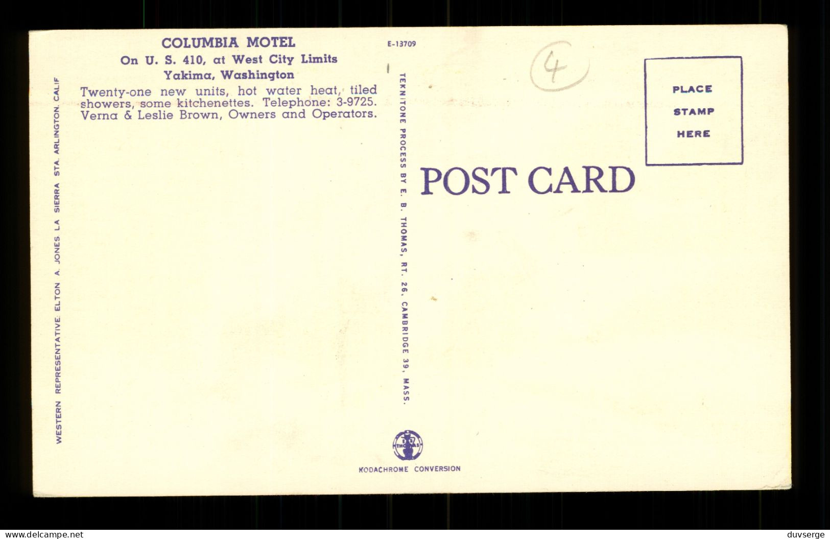 U.S.A. WA Washington Yakima Onthe West City Limits Columbia Hotel - Autres & Non Classés