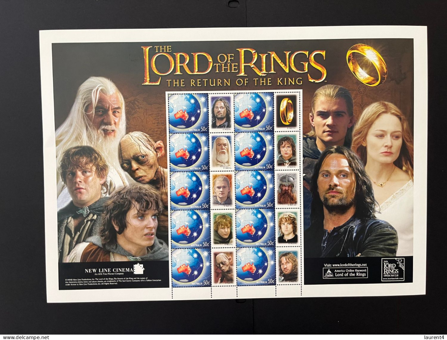 31-3-2024 (large) Australia -  The Lord Of The Rings The Return Of The King (large) Sheetlet 10 Mint Personalised Stamp - Blocks & Sheetlets