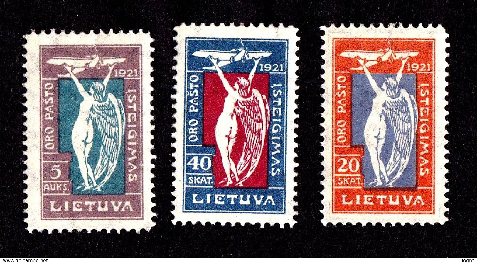 1921Lithuania Air Post 3 Stamps,Sc#AP5 - Lituania