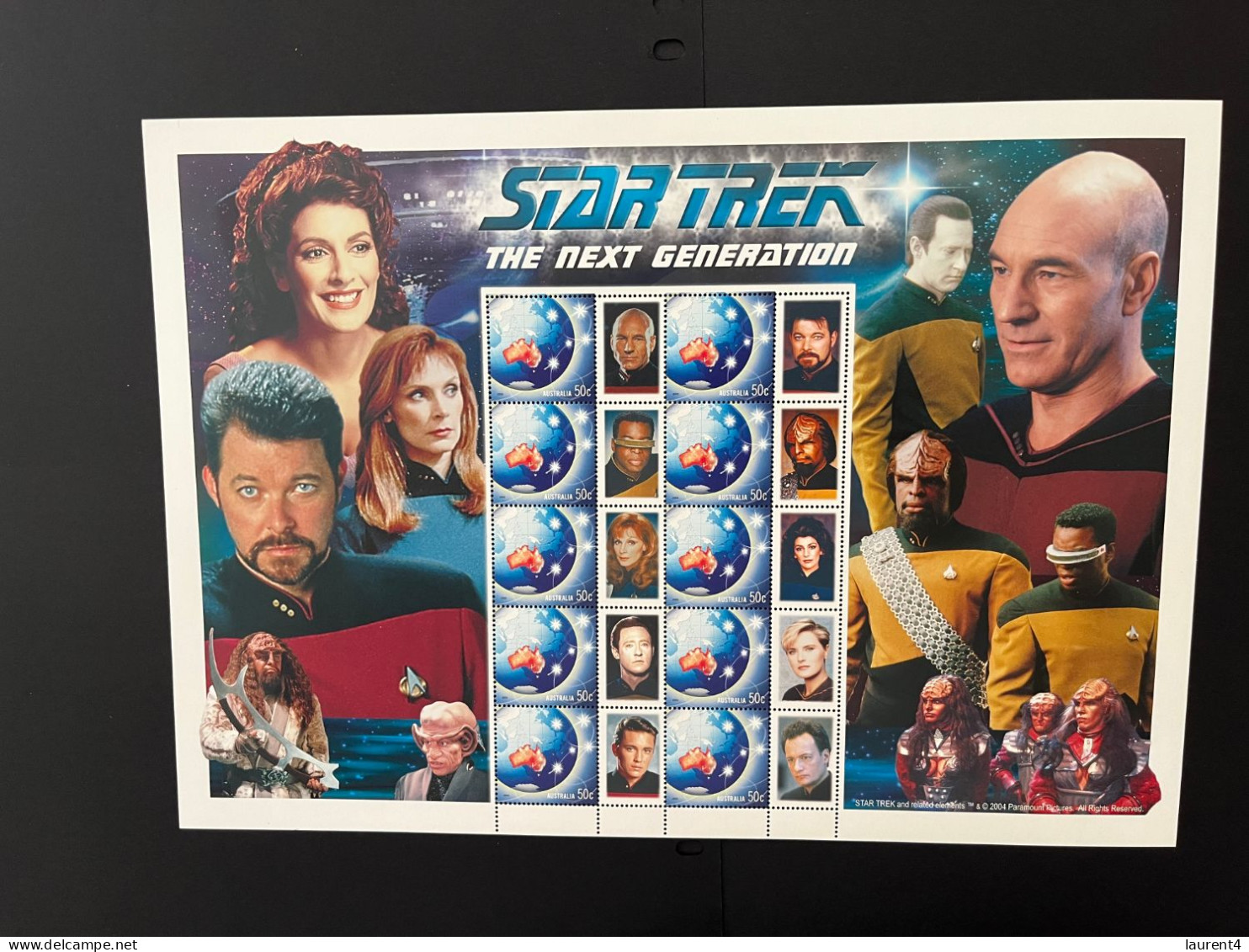 31-3-2024 (large) Australia -  Star Trek - The Next Generation (large) Sheetlet 10 Mint Personalised Stamp - Blokken & Velletjes