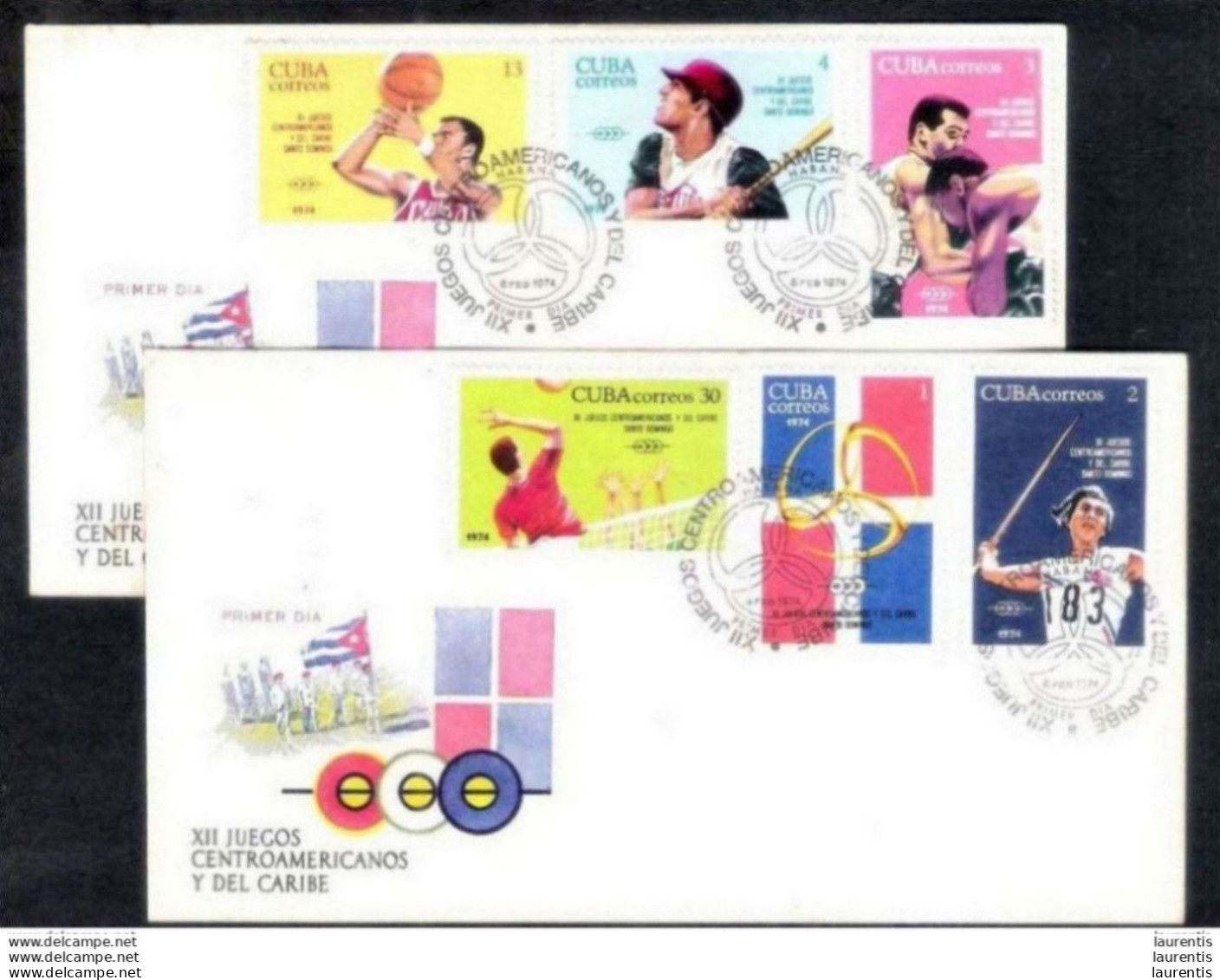 1258  Baseball - Basketball - Volleyball - XII Caribbean Games - 1974 - FDC - Cb - 3,50 - Honkbal