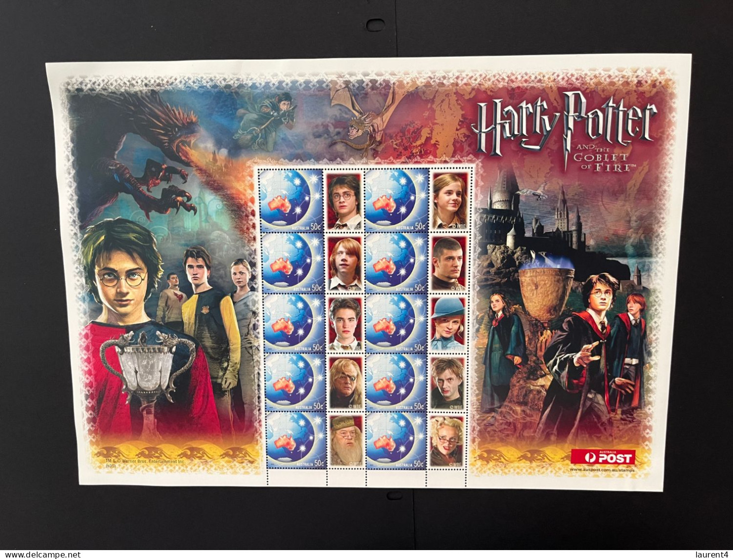 31-3-2024 (large) Australia -  Harry Potter - Goblet Of Fire (large) Sheetlet 10 Mint Personalised Stamp - Blocs - Feuillets