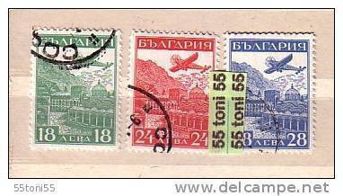 1932 EX. PHILATELIQUE DE POSTE AERIENNE à STRASBOURG  3v.- Used/oblitere (O) Bulgaria / Bulgarie - Corréo Aéreo