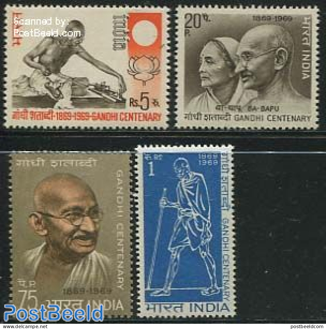 India 1969 Gandhi Birth Centenary 4v, Mint NH, History - Gandhi - Politicians - Neufs