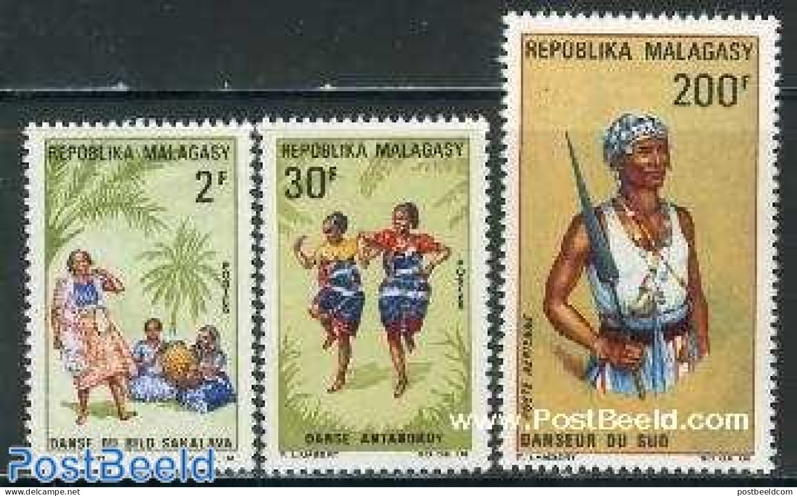 Madagascar 1967 Dances 3v, Mint NH, Performance Art - Various - Dance & Ballet - Costumes - Tanz