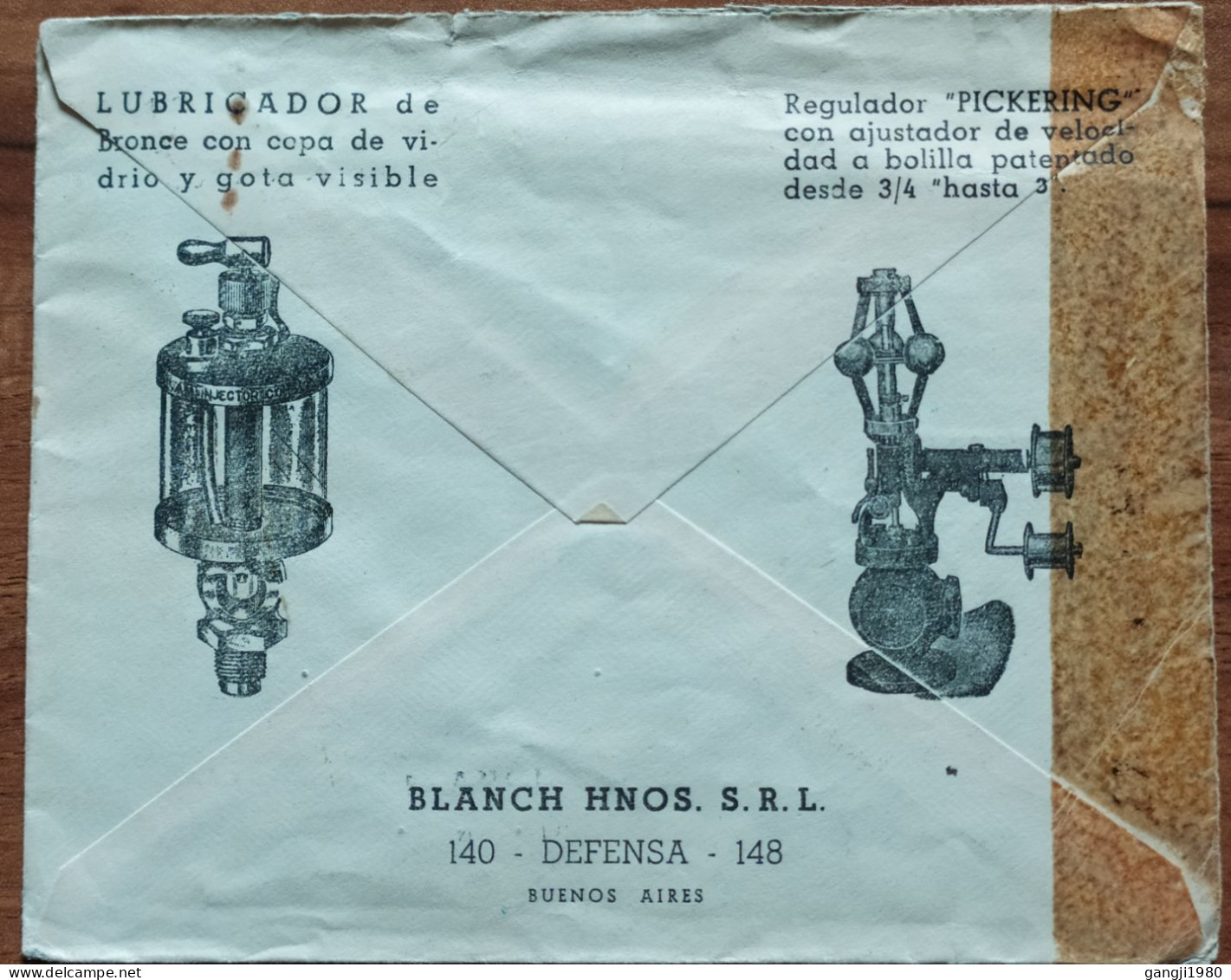 ARGENTINA 1943, ADVERTISING COVER, USED TO USA, LUBRICATOR, PICKERING REGULATOR, BLANCH HERMANOS, BUENOS AIRES CITY CANC - Other & Unclassified