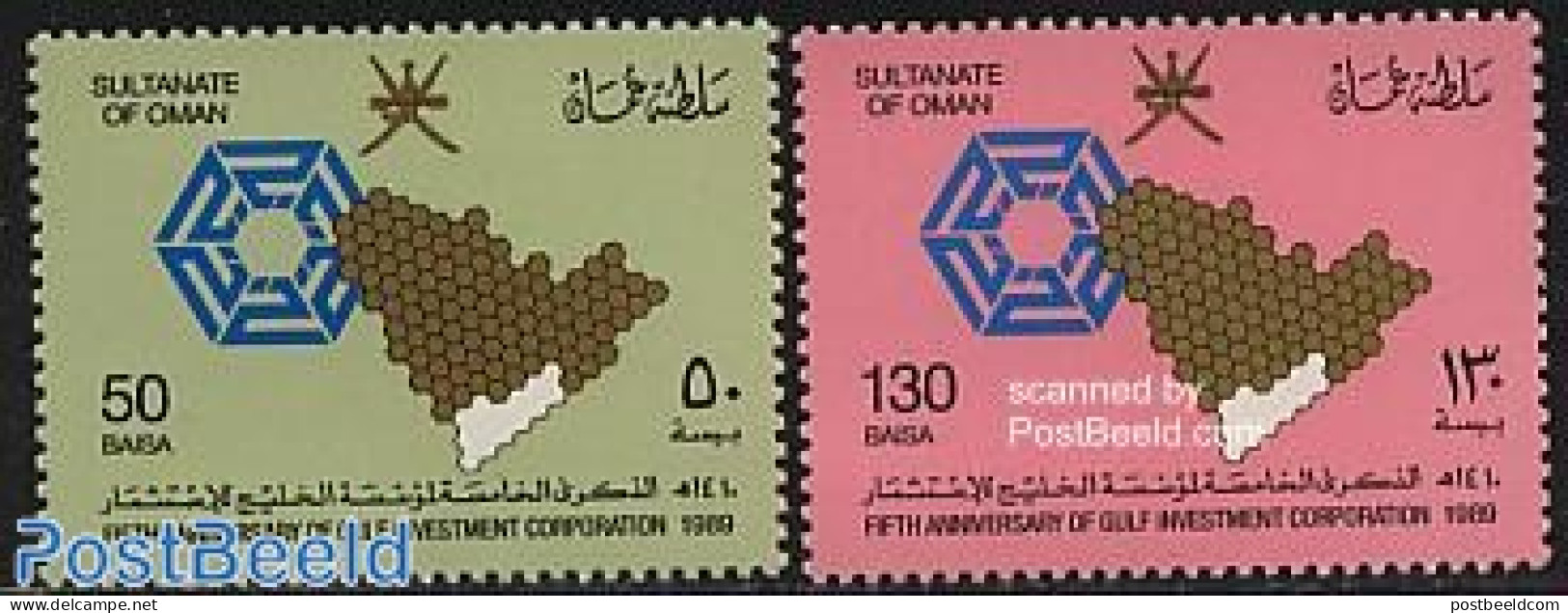 Oman 1990 Investment Co-operation 2v, Mint NH, Various - Banking And Insurance - Oman