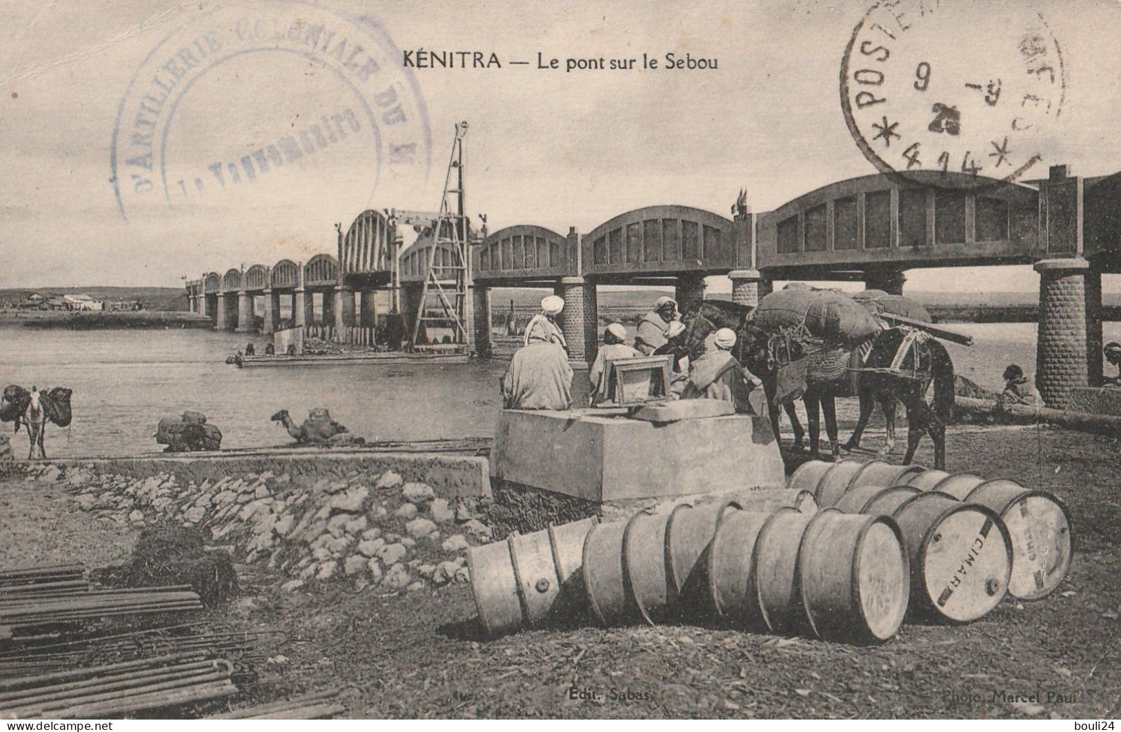 KENITRA  LE PONT SUR LE SEBOU  CACHET ARTILLERIE COLONIALE DU MAROC VOIR VERSO CPA  CIRCULEE - Malakoff