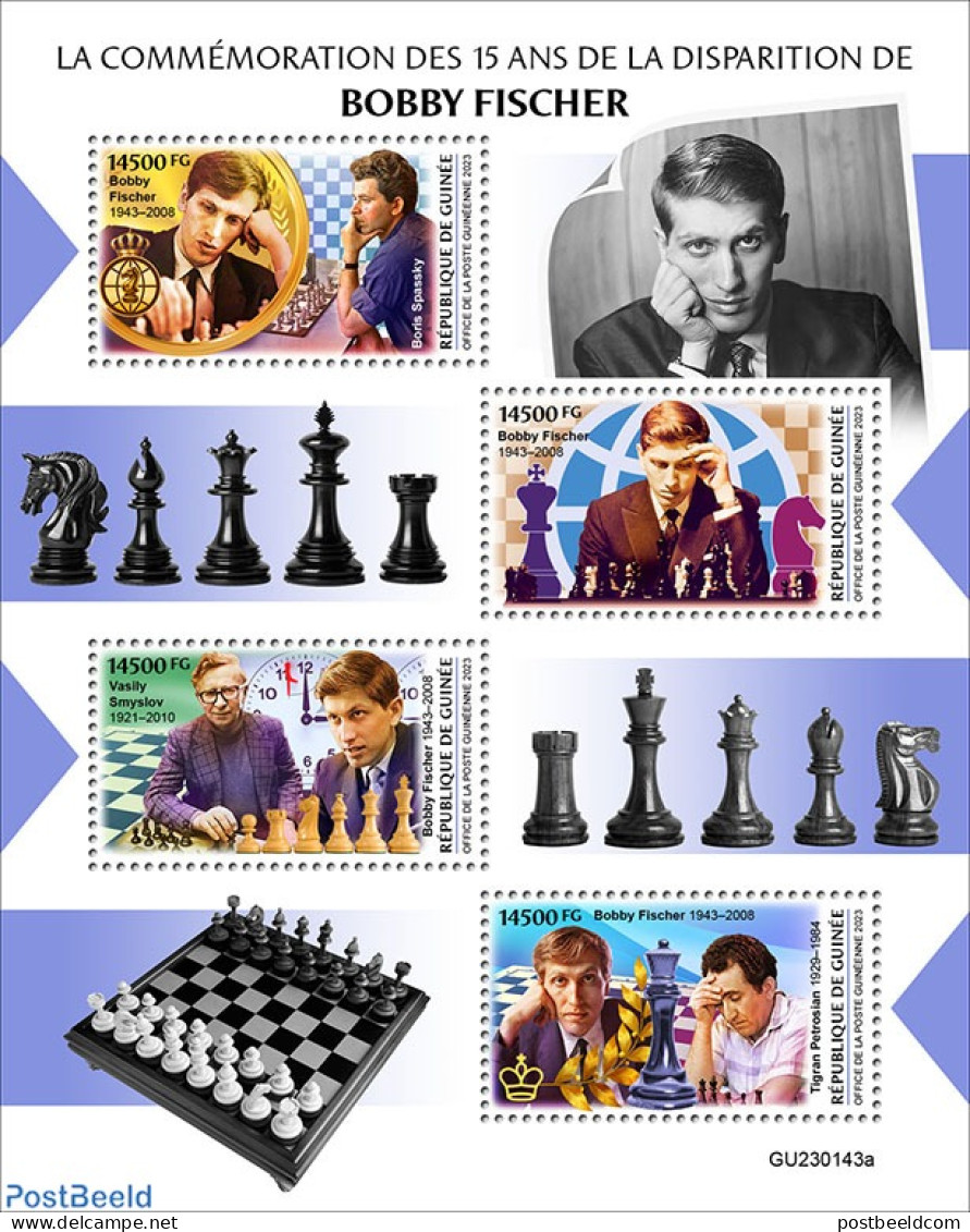 Guinea, Republic 2023 Bobby Fischer, Mint NH, Sport - Chess - Ajedrez