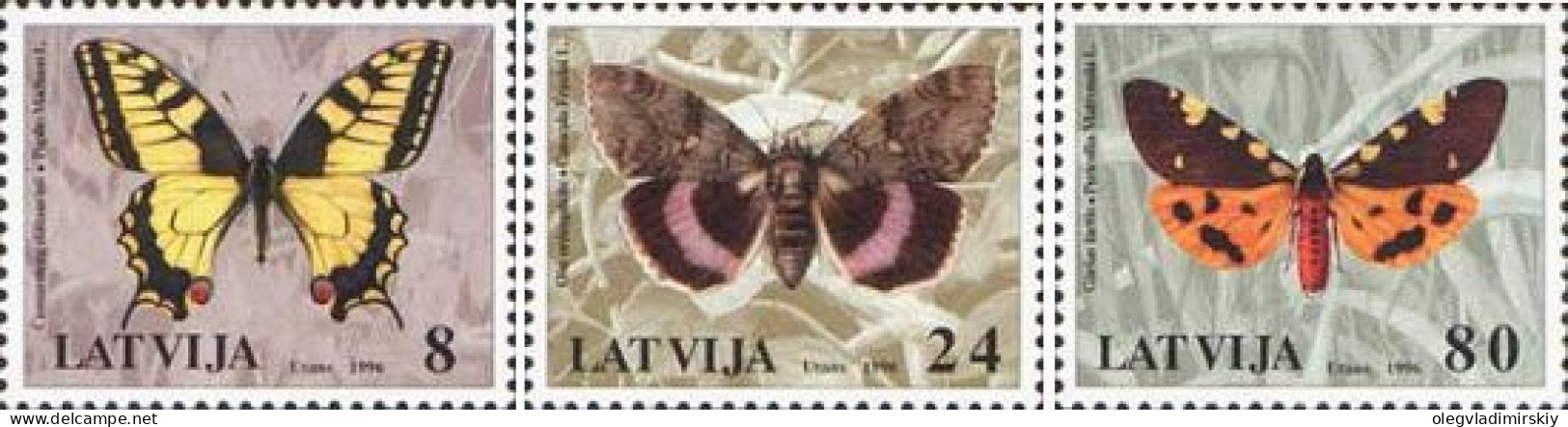 Latvia Lettland Lettonie 1996 Butterflies Set Of 3 Stamps MNH - Vlinders