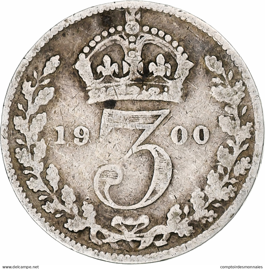 Grande-Bretagne, Victoria, 3 Pence, 1900, Londres, Argent, TB+, KM:777 - F. 3 Pence