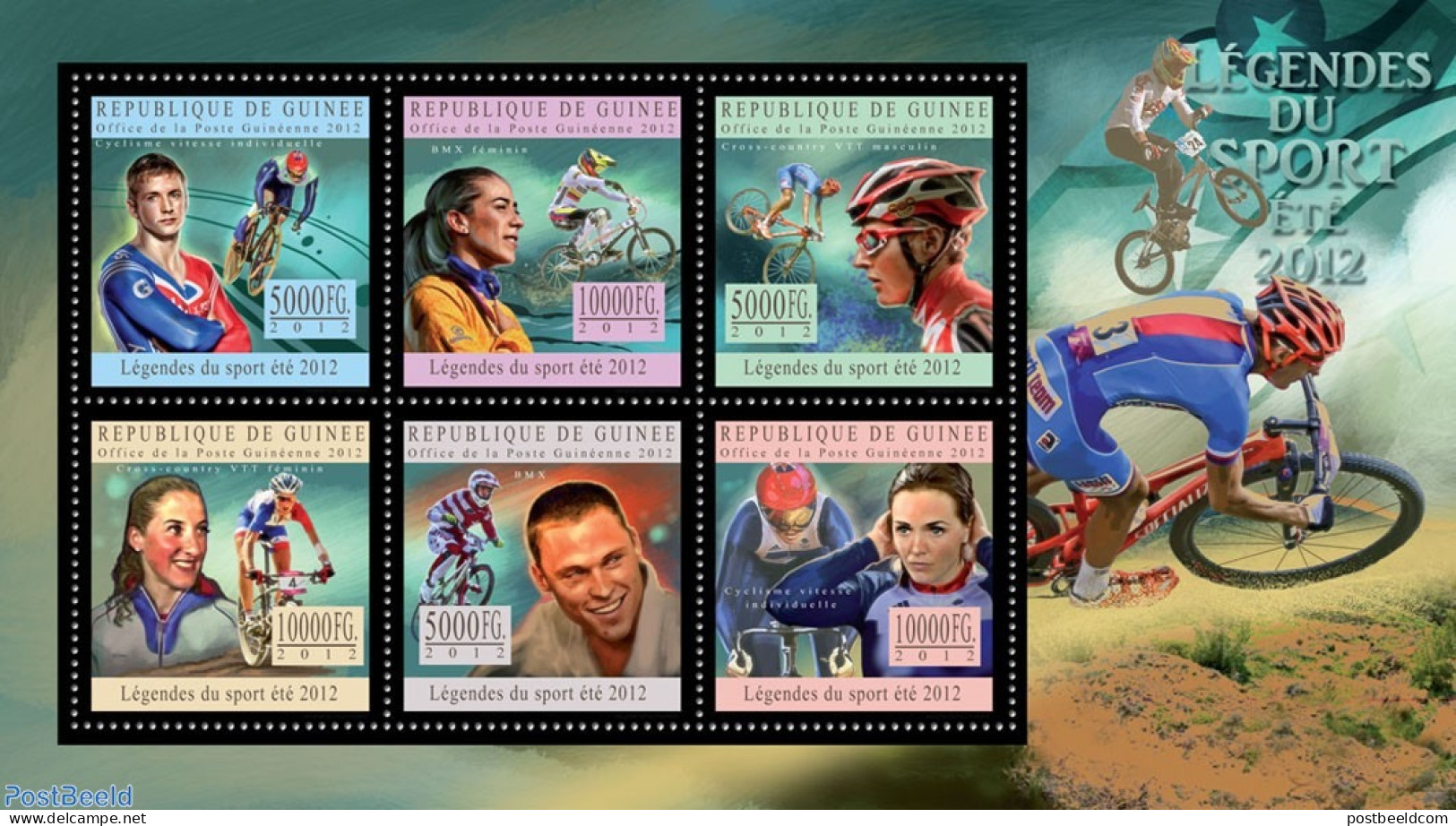 Guinea, Republic 2012 Sports Legends Summer 2012, Mint NH, Sport - Cycling - Ciclismo