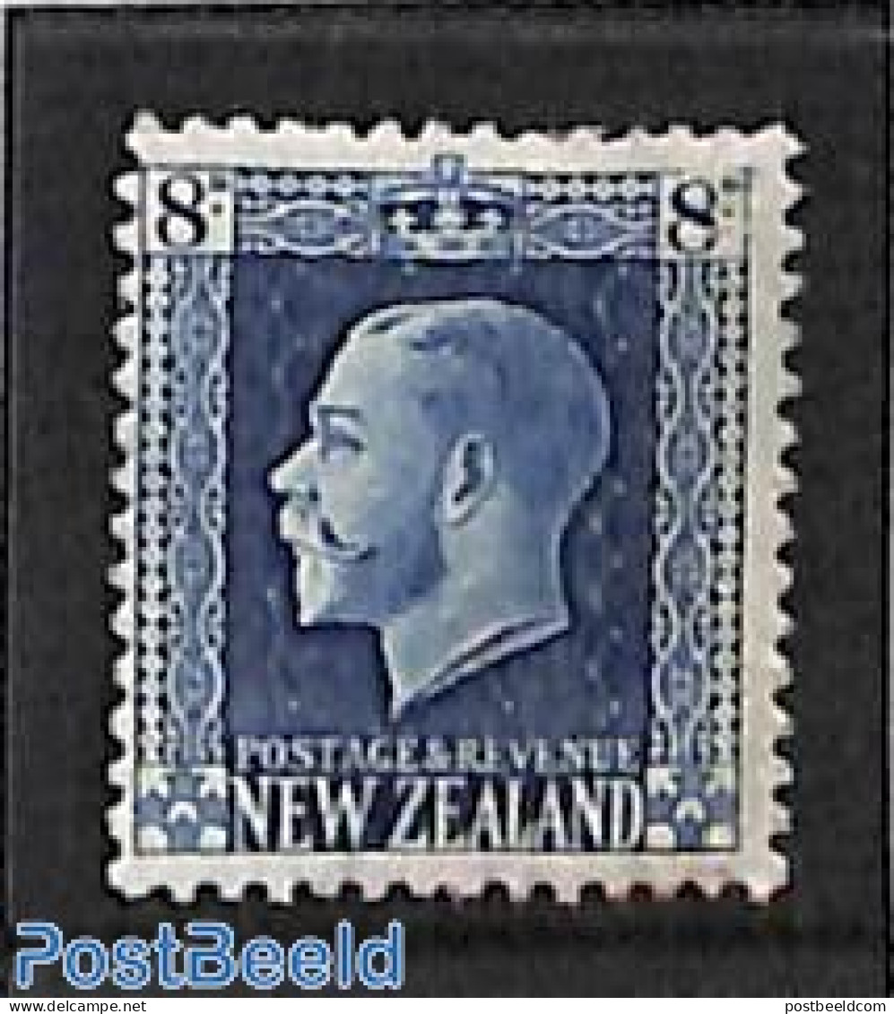 New Zealand 1921 8d, Perf. 14:13.5, Stamp Out Of Set, Unused (hinged) - Ongebruikt