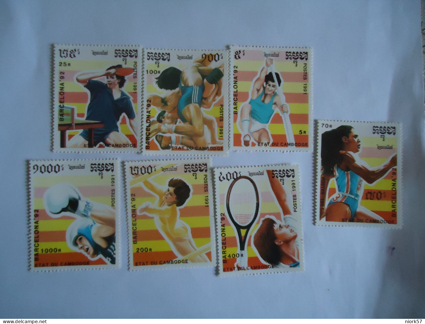 CAMBODIA  MNH   STAMPS SET 6  OLYMPIC  GAMES BARCELONA 1992 - Summer 1992: Barcelona