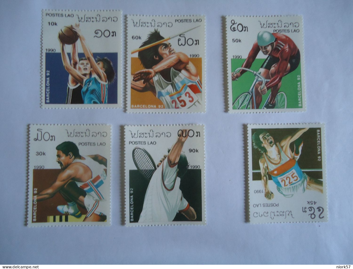 LAOS    MNH 6 STAMPS OLYMPIC GAMES   BARCELONA 1992 - Summer 1992: Barcelona