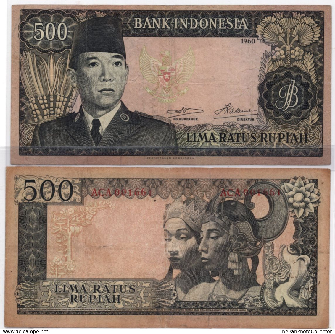 Indonesia 500 Rupiah 1960 P-87 Sukarno VF Condition - Indonesien