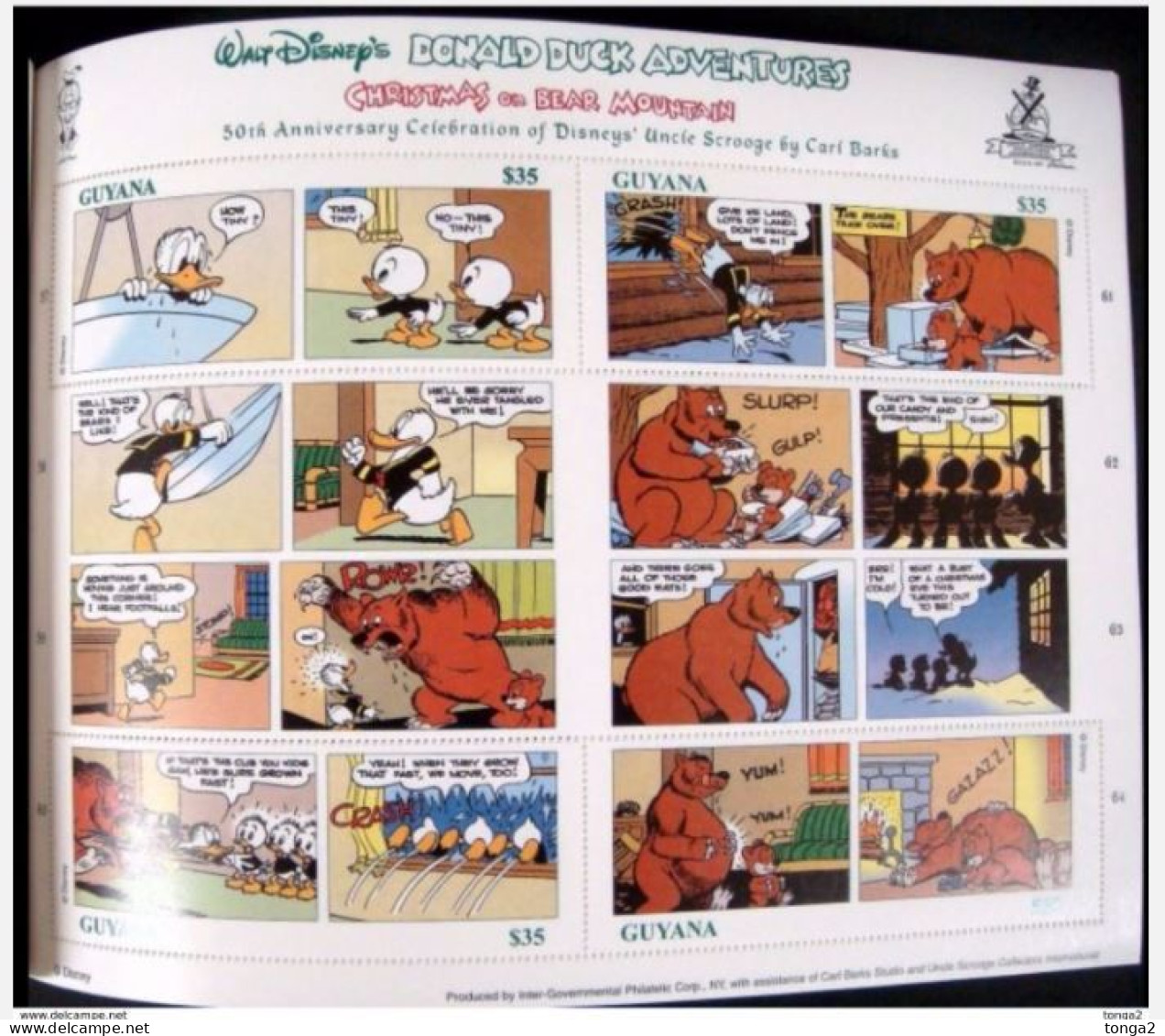 Guyana Disney Booklet Donald Duck Bear Mountain - Unusual As Stamps Make Up Part Of Story - See Description - Guyane (1966-...)