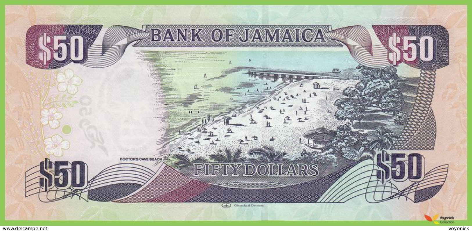 Voyo JAMAICA 50 Dollars 2017 P94c B249c WA UNC Hybrid - Giamaica