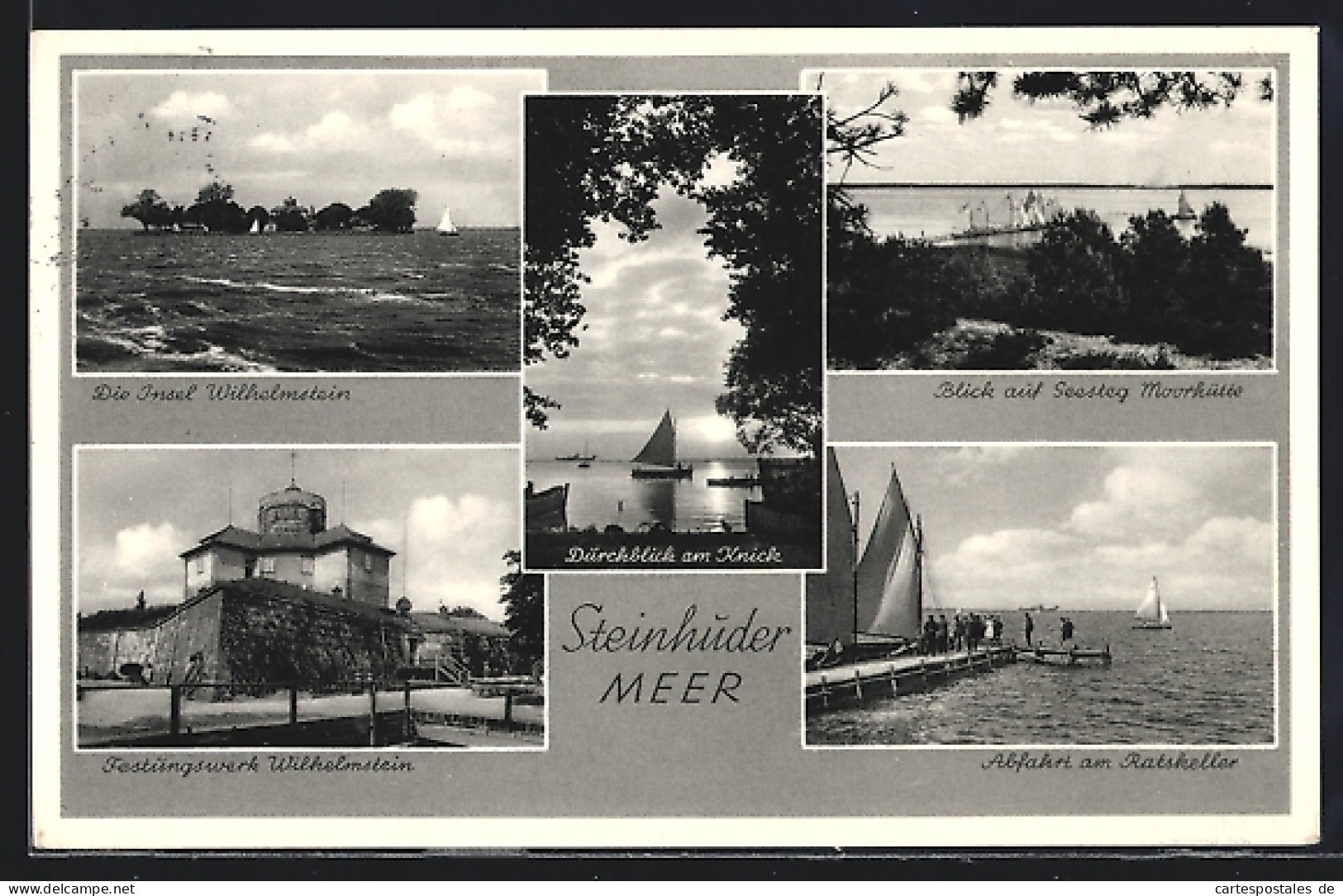 AK Mardorf /Steinhuder Meer, Durchblick Am Knick, Festung Wilhelmstein  - Steinhude