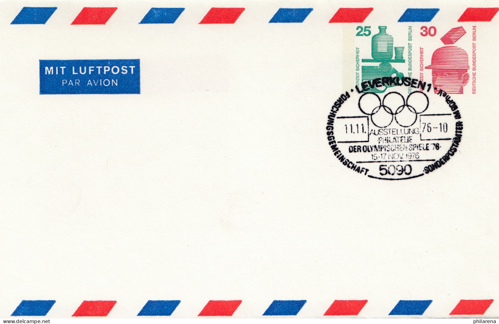 Leverkusen Philatelie 1976: Olympische Spiele Montreal, Ganzsache-Stempel - Covers & Documents