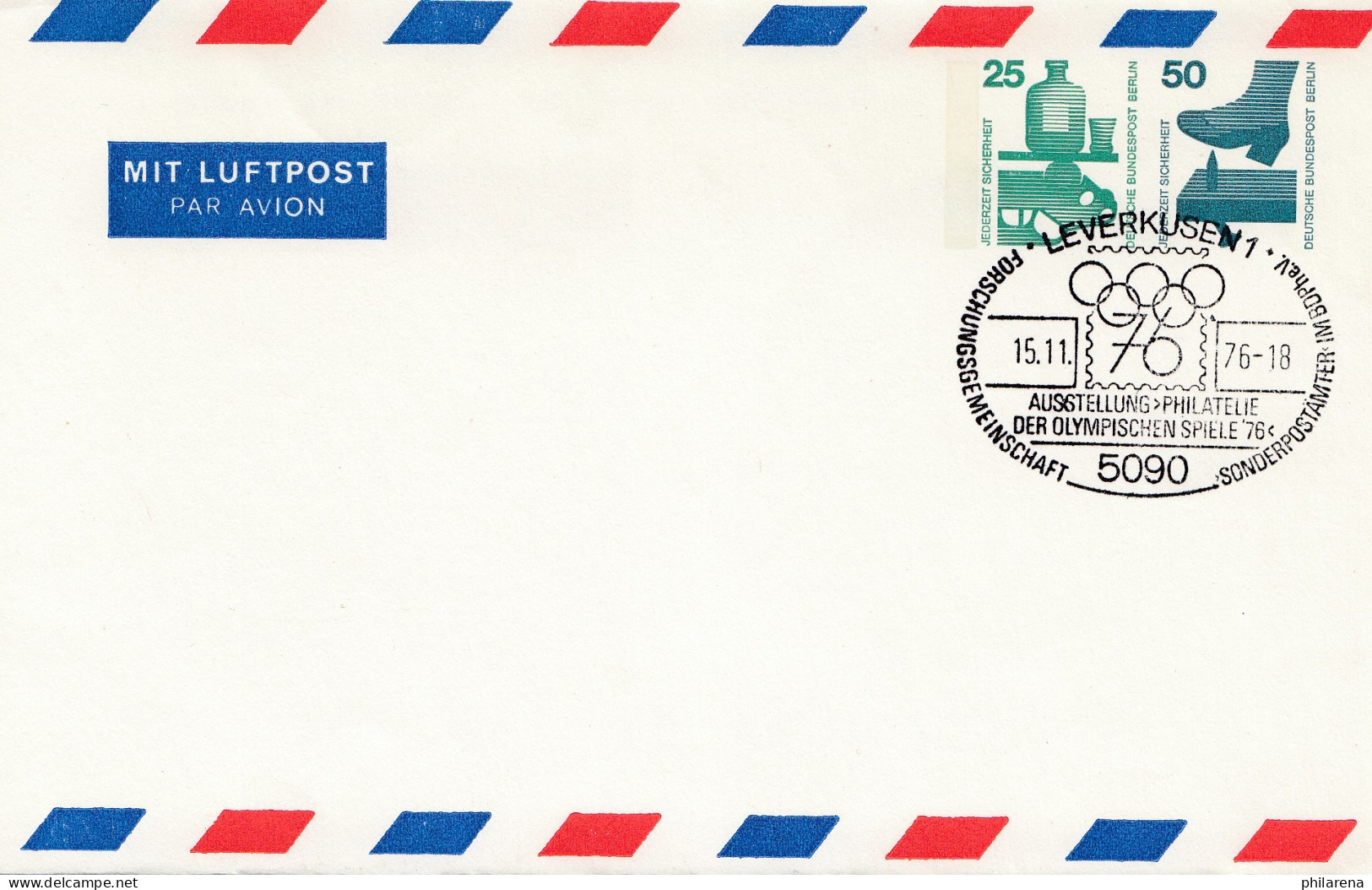 Olympische Spiele Montreal 1976:  Ganzsache-Stempel Leverkusen Philatelie - Lettres & Documents