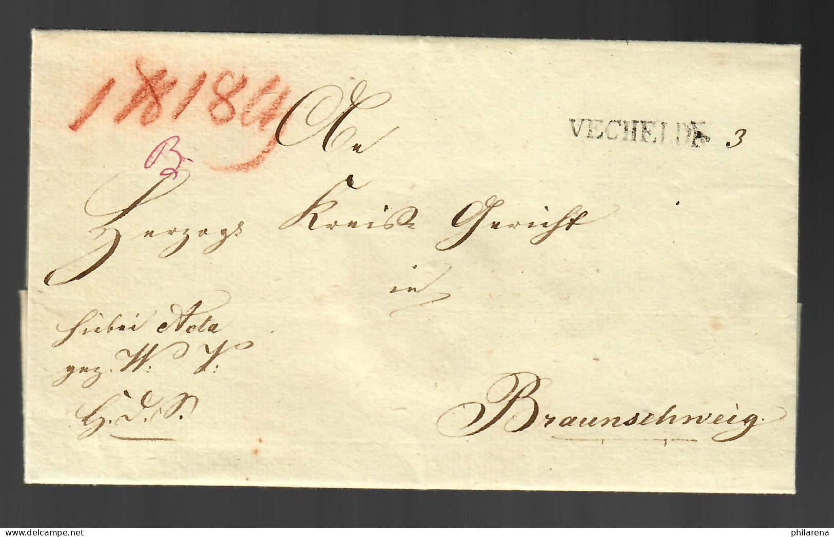Vorphila Vechelde Nach Braunschweig Mit Text Von 1840 - Brunswick
