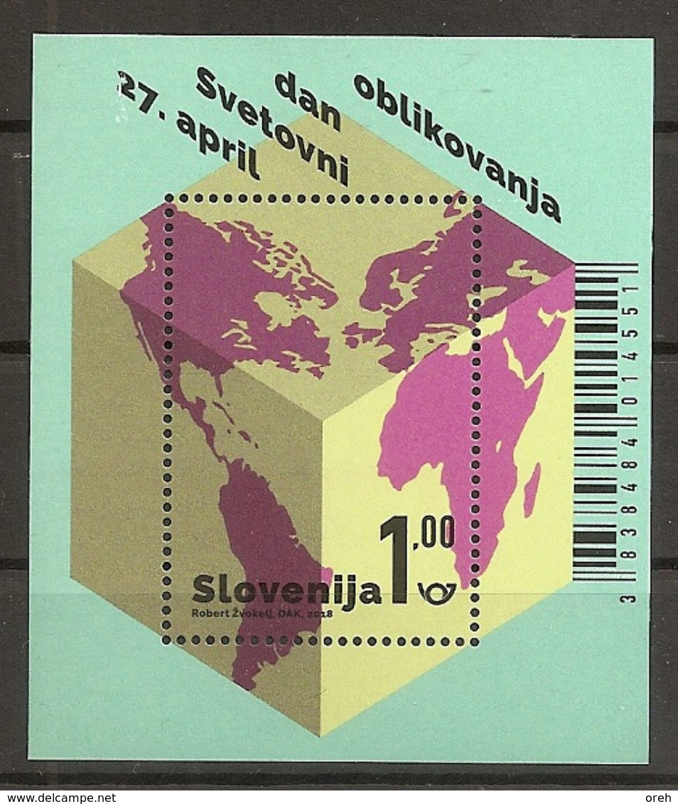 SLOVENIA 2018,,WORLD DESIGN DAY,BLOCK,MNH - Slovénie